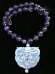 C1926 alt Lavender Jade Double Dragon Wedding Lock, Amethyst Necklace