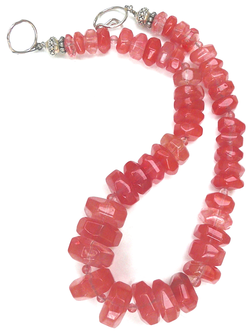 C2461 Strawberry quartz necklace
