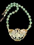 C2747 alt Jade butterfly, aventurine melon necklace