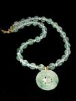 C2845 alt jade draon, longevity pi, faceted fluorite