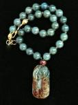 C3662 alt jade fish, lotus, jade necklace