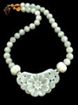 C3841 alt jade flower, carved jade necklace