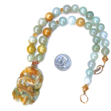 C3871 -6  jade dragon, jade necklace