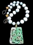 C3880 alt jade dragon, lotus, jade necklace