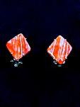 Ce2344 alt spiney oyster, sterling silver french clip earringss