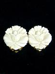 Ce4872 alt Mammoth ivory flower earrings