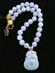 C2936 alt lavender and green jade dragon, lavender jade necklace