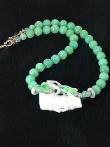 C958 alt white and apple jade bamboo, birds chrysoprase necklace