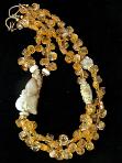 C2564 alt Jade dragon, peach, citrine necklace