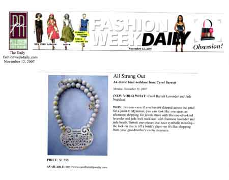 Carol Barrett Jewelry Press Release: All Strung Out Carol Barrett Jewelry Press Release: All Strung Out